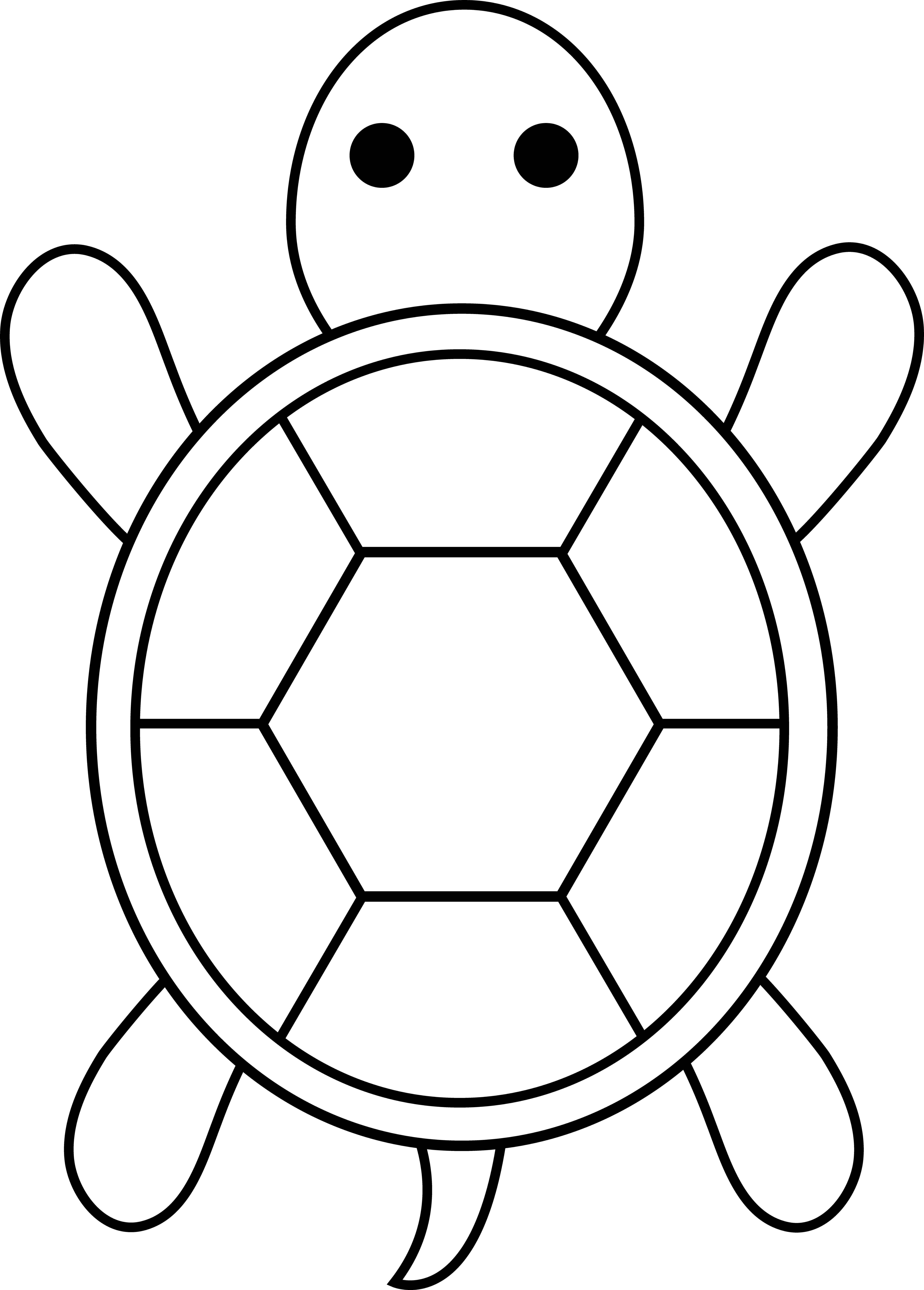 Turtle For Applique - Cute Turtle Drawing Easy (5178x7226)