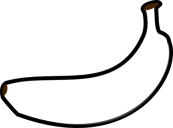 Banana Outline Clip Art At Clker Com Vector Online - Outline Of A Banana (600x445)