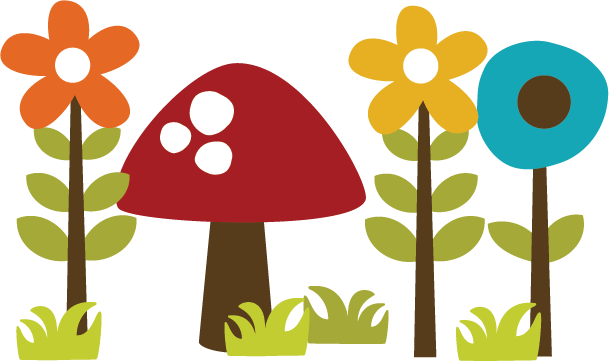 Flowers With Mushroom Svg File For Scrapbooking Cardmaking - Mushroom And Flower Clipart (609x361)