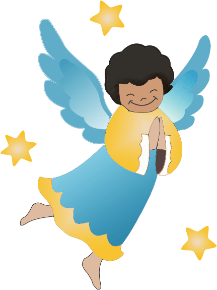 African American Religious Christmas Clipart - Angel Clipart Png (444x592)