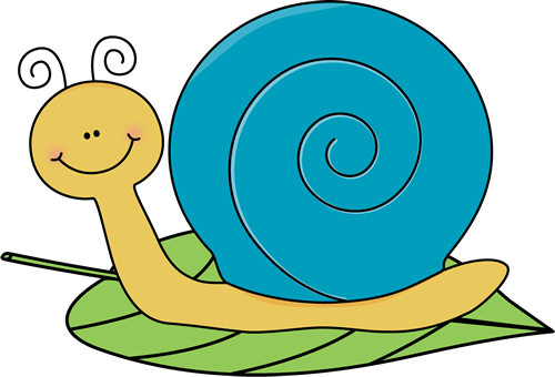 Snail On A Leaf - Cartoon Snail On A Leaf (500x340)