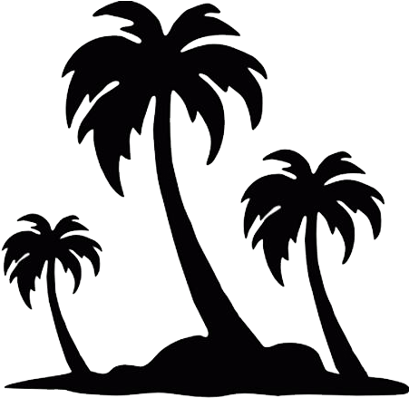 Palm Trees Die Cut Vinyl Decal Pv844 Cricut, Silhouettes - Palm Tree Drawing Simple (500x500)