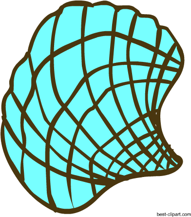 Seashell In Aqua Color Clip Art Image - Seashell In Aqua Color Clip Art Image (450x450)
