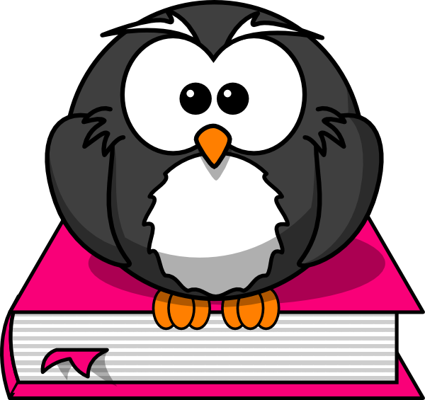 Owl - Book - Clip - Art - Owl On The Book Clipart (600x565)