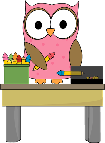 Owl Pencil Monitor - Owl In Classroom Clipart (369x500)