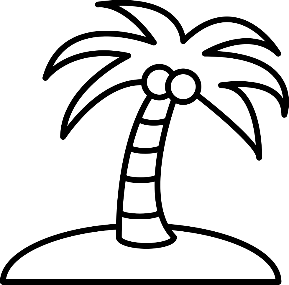 Coconut Tree On An Island Svg Png Icon Free Download - Como Desenhar Um Coqueiro (980x967)