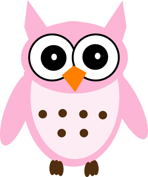 Pink Owl Clip Art - Baby Owl Clip Art (498x596)