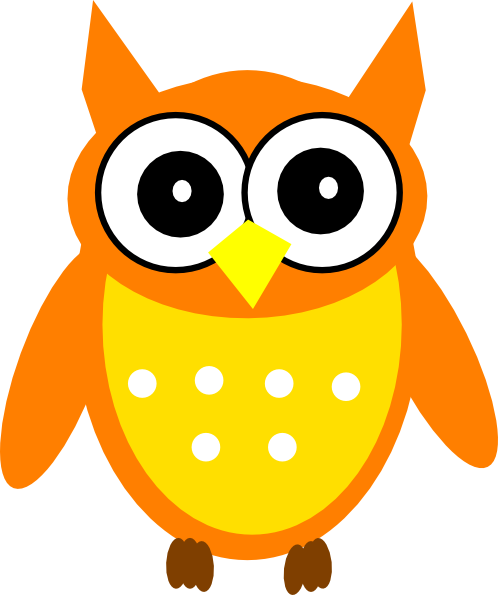 Orange Owl Clip Art - Orange Owl Clip Art (498x595)