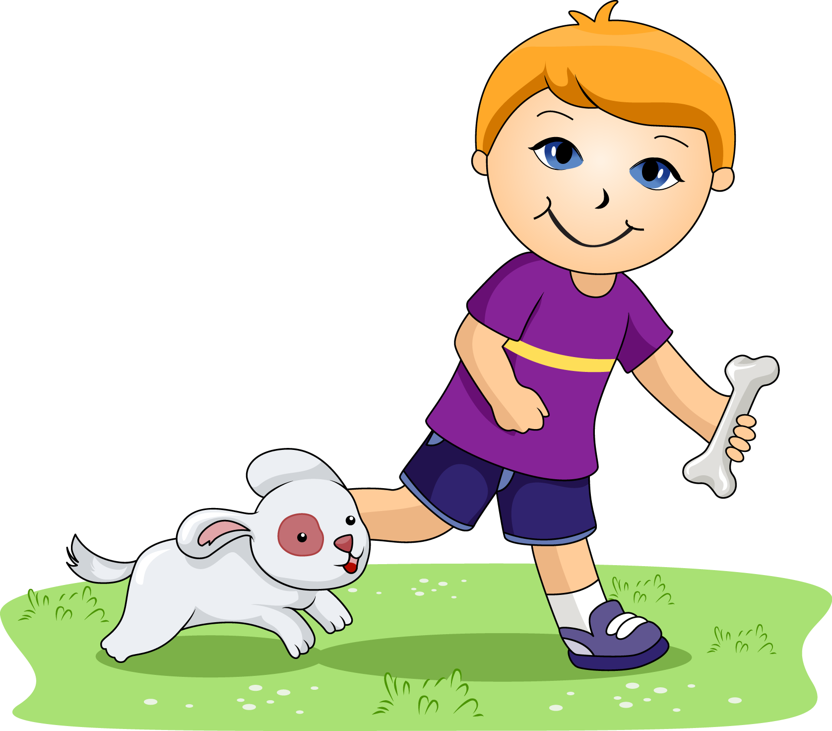 Pets Clipart For Kid - Boy And His Dog Clipart (1677x1472)