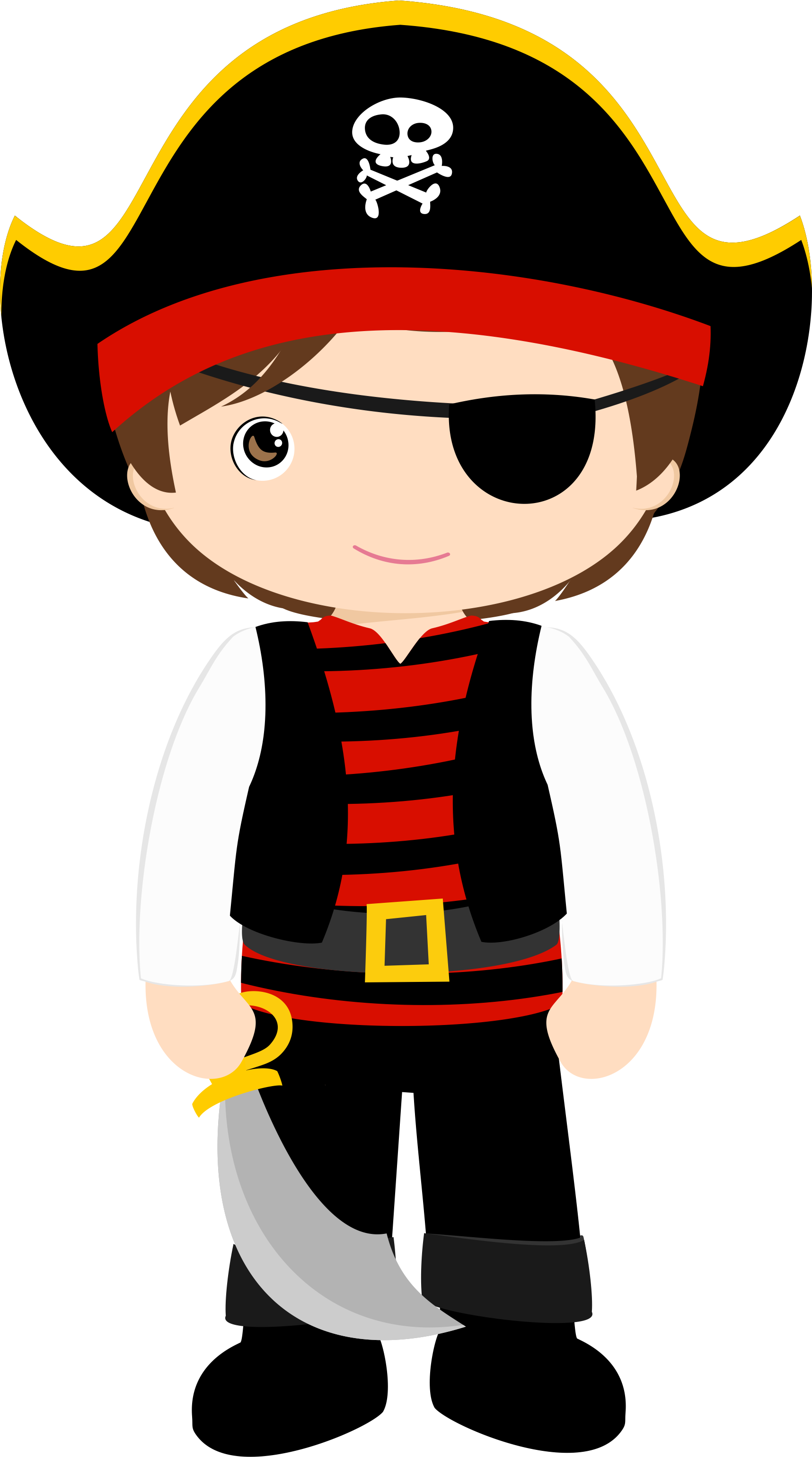 Costume Clipart Pirate Costume - Boy Pirate Clipart (1716x3076)