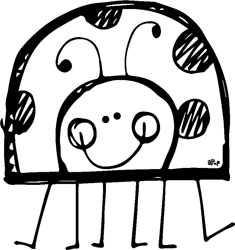 Ladybug Outline Cute Ladybug Black And White Clipart - Ladybug Black And White Clip Art (875x925)