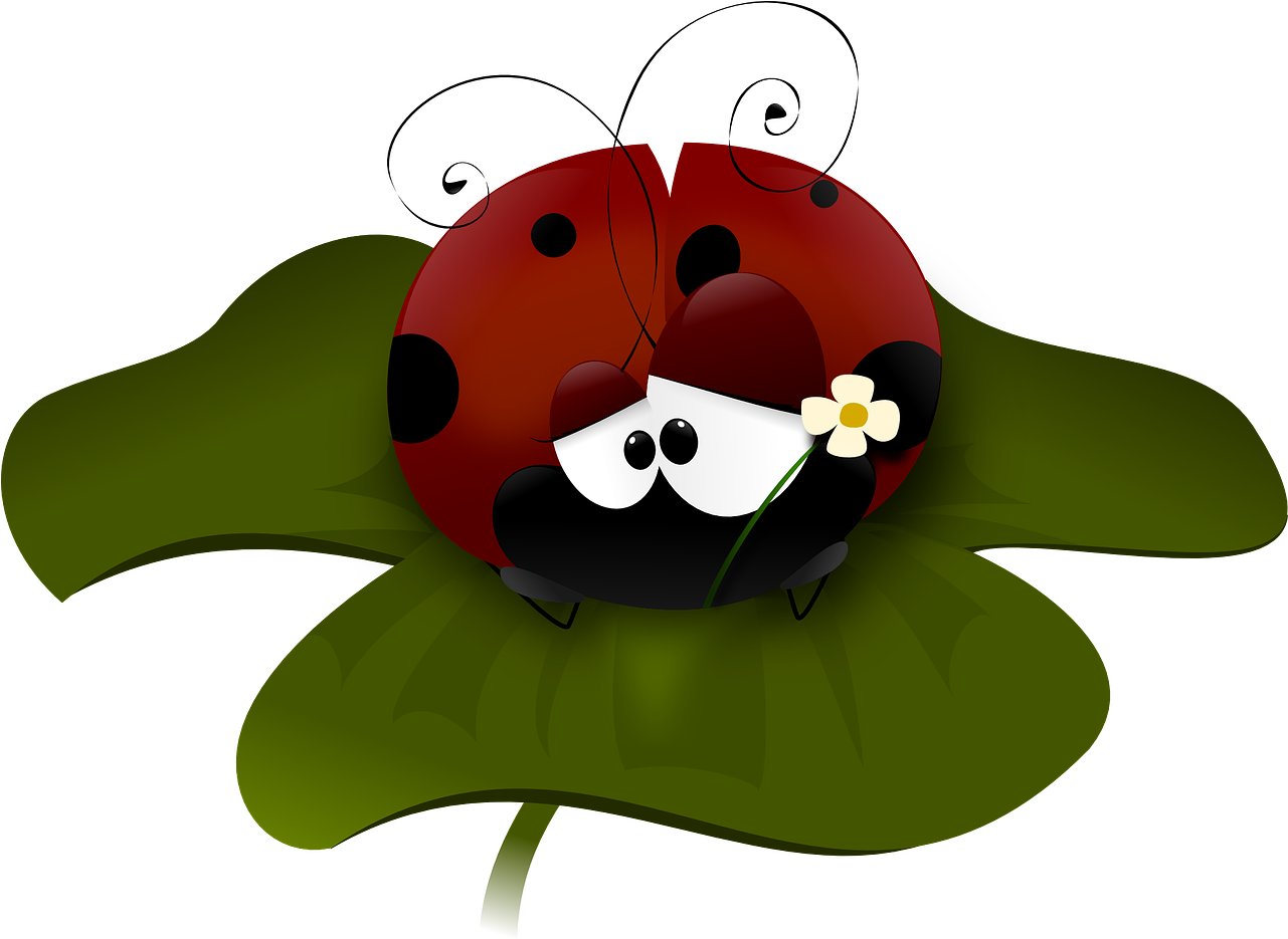 Free Lonely Ladybug Clip Art - Ladybug On Flower Clipart (1280x950)