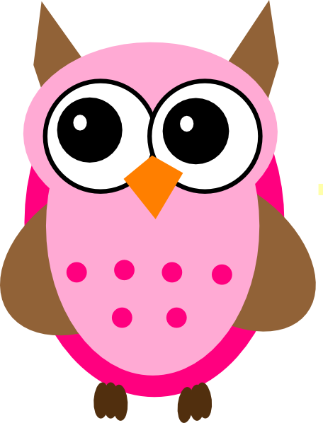 Pink Brown Owl Clip Art At Clker Com Vector Clip Art - Baby Owl Clip Art (456x598)