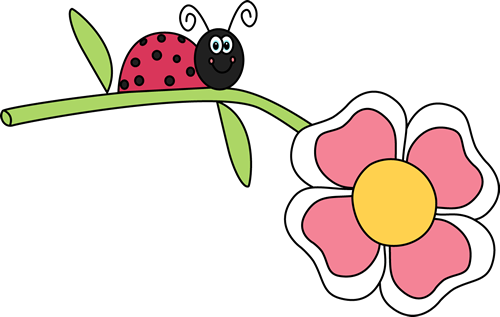 Ladybug On A Flower Clip Art - Ladybug On Flower Clipart (500x317)