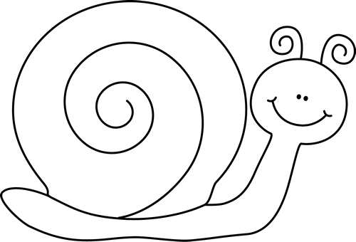 Black And White Snail Clip Art - Black And White Snail Clipart (500x340)