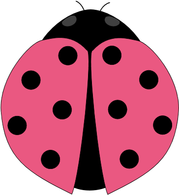 Pink Ladybug Clipart - Clip Art Lady Bugs (411x440)