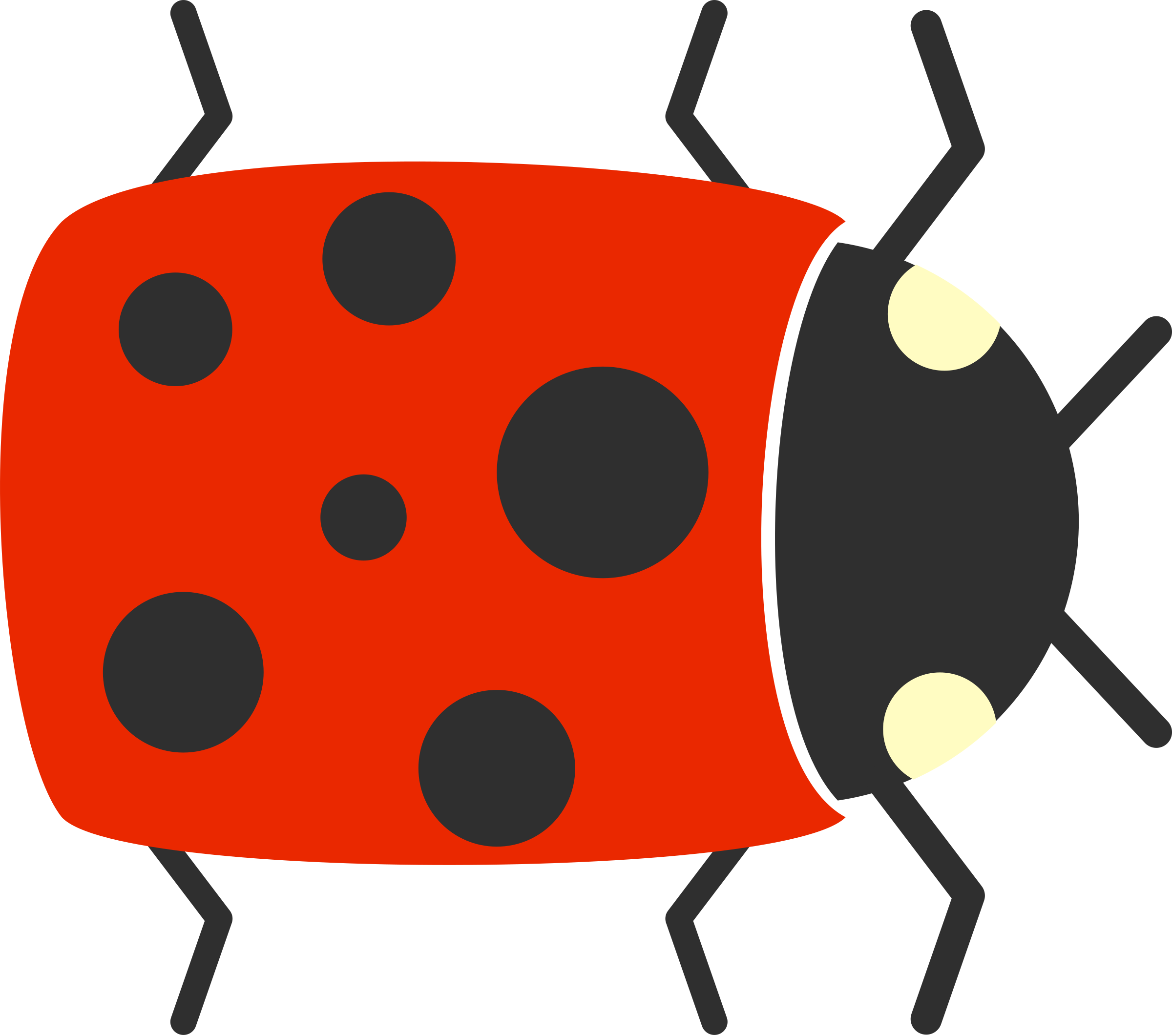 Free To Use & Public Domain Ladybug Clip Art - Simple Cartoon (2400x2120)