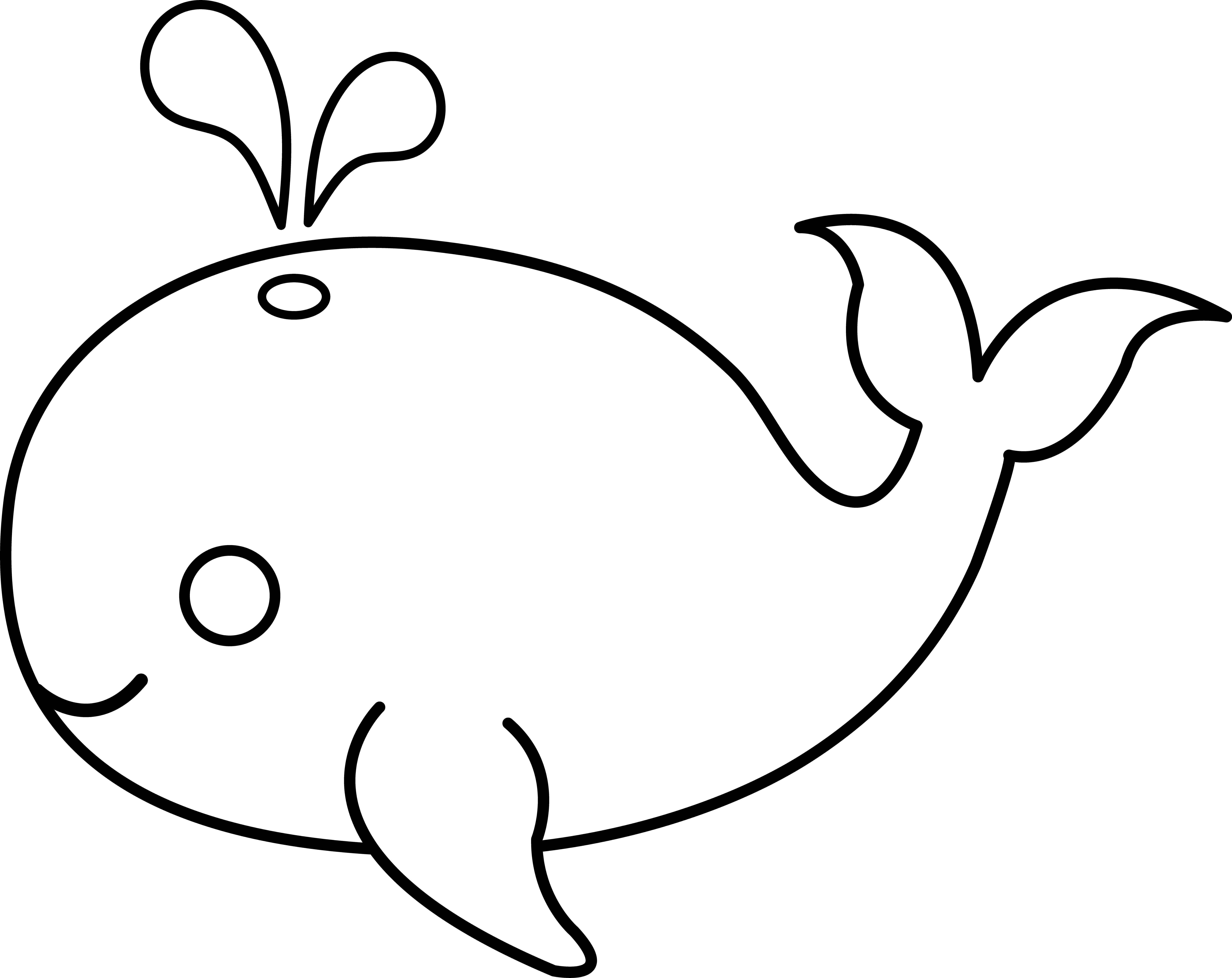 Simple Fish Outline Clip Art Clipart Info - Whale Cut Out Template (7203x5719)