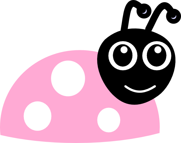Pink Ladybug Clip Art At Clker Com Vector Clip Art - Ladybug White And Black Clipart (600x472)