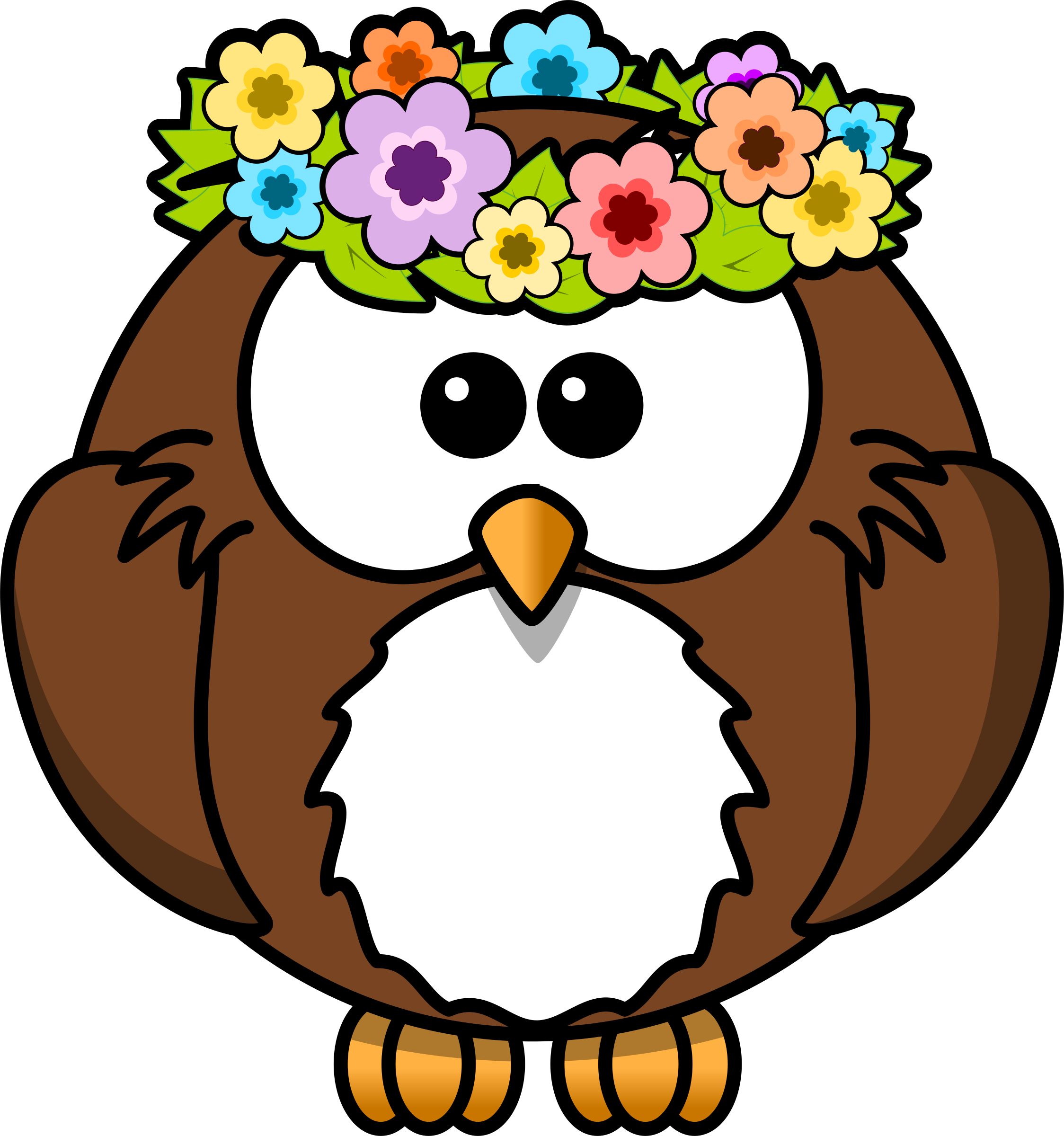 Cartoon Owl Clipart - Cartoon Owl Spring (2248x2400)