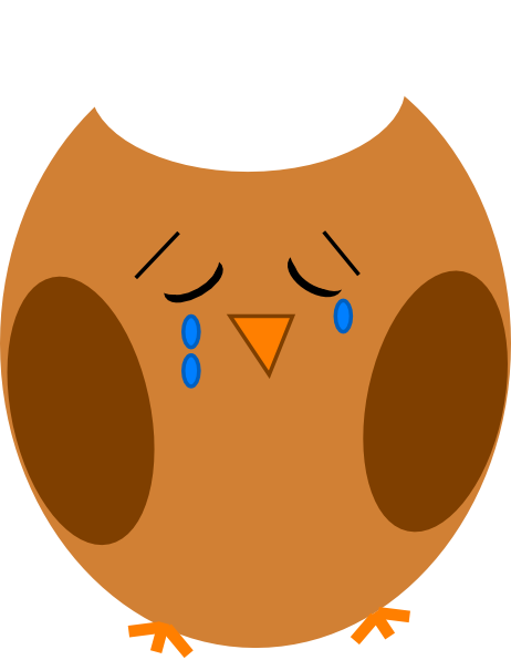Sad Owl Cliparts - Owl Sad Clip Art (800x424)