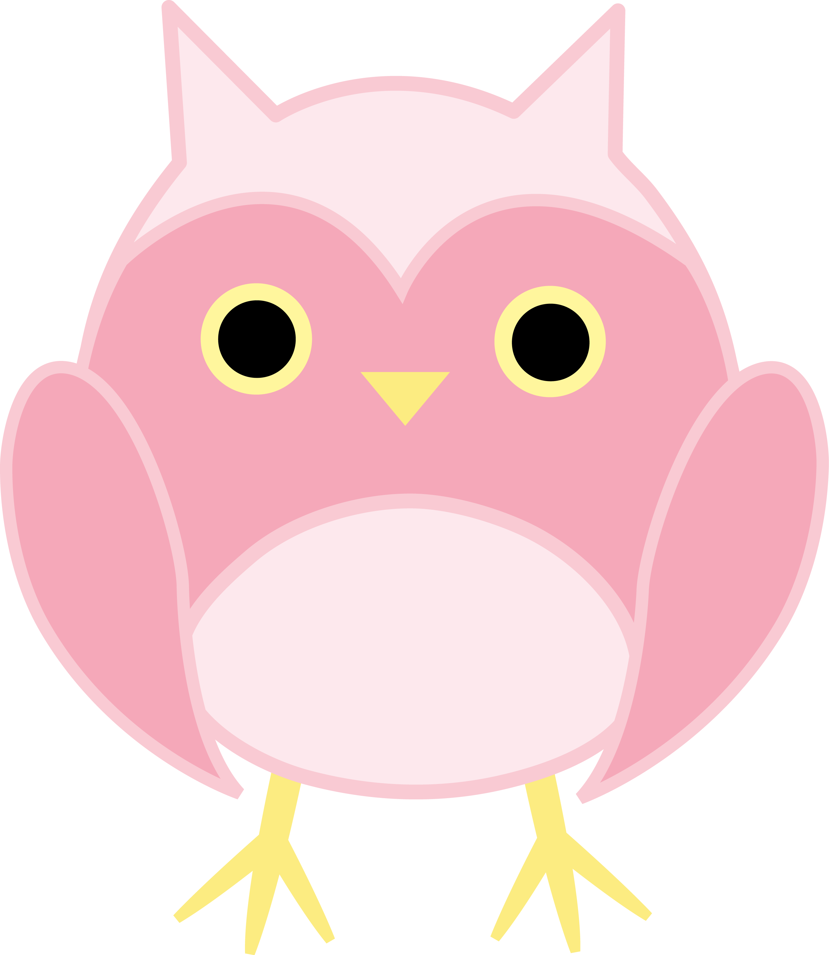 Cute Pink Owl - Clip Art (2802x3228)