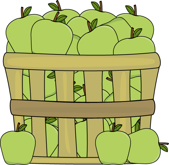 Basket Of Green Apples - Clip Art Green Apples (568x555)