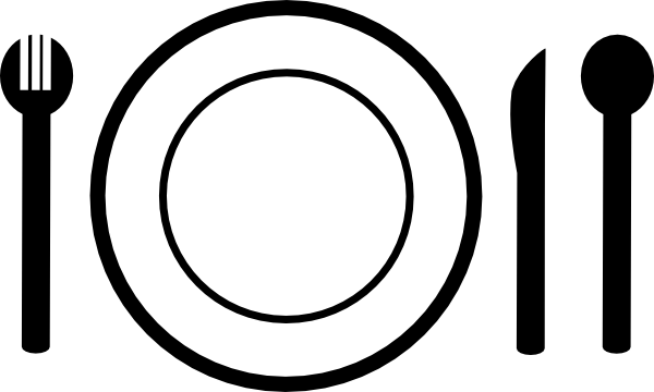 Black Plate With Utensils Clip Art At Vector Clip Art - Plate Clip Art (600x360)
