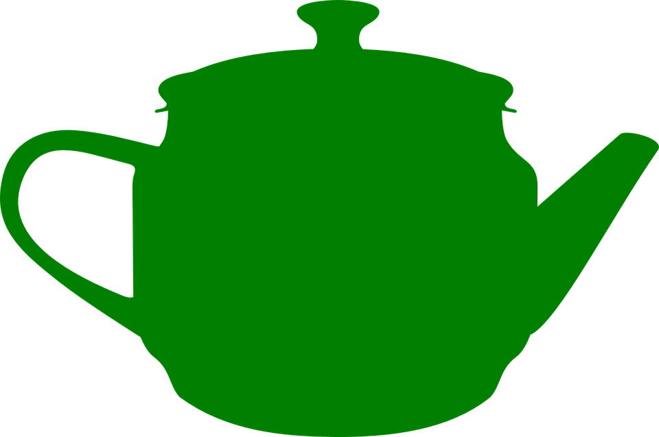 Teapot Green Tea Kitchen Cooking - Green Teapot Clipart (960x637)