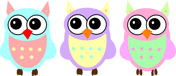 Clip Art Of Baby Owls Pastel At Clker Com Vector Online - Baby Owl Clip Art (600x260)