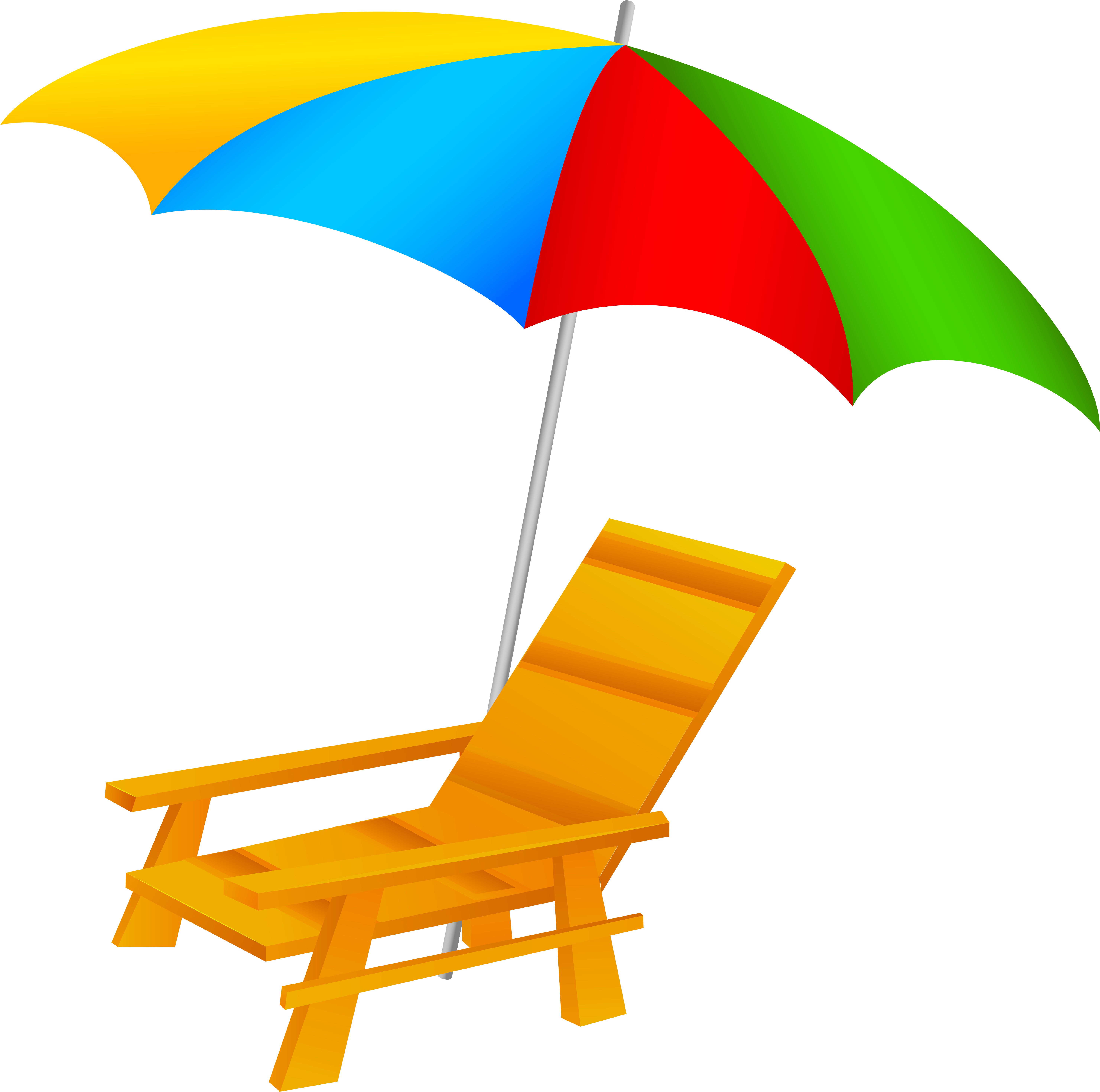 Beach Umbrella And Chair Png Clip Art - Beach Chair And Umbrella Clipart (6000x5958)