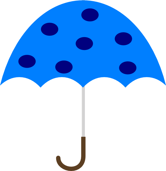 Polka Dot Umbrella Clip Art At Clker - Free Clipart Of Umbrellas (582x599)