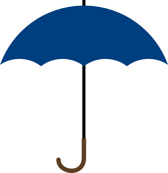 Blue Umbrella Clipart - Umbrella Clipart (582x599)