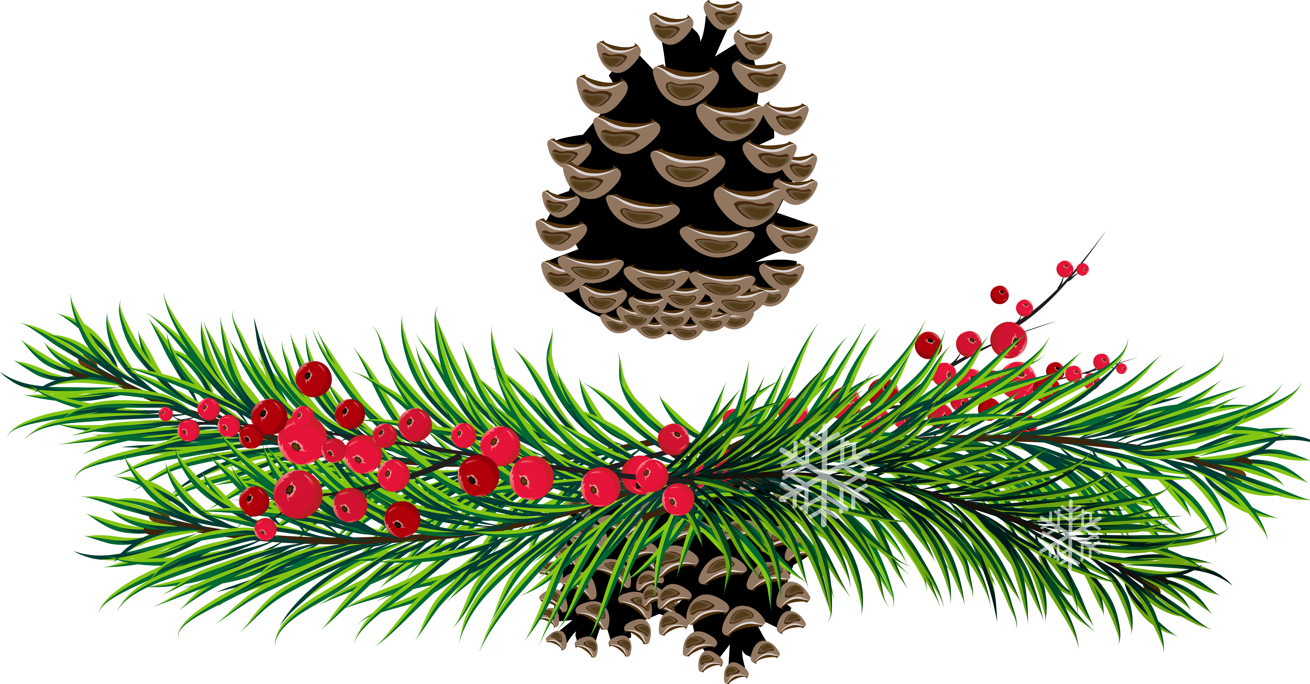 Christmas Pine Cone Clipart - Christmas Pine Cone Clipart (5610x2967)