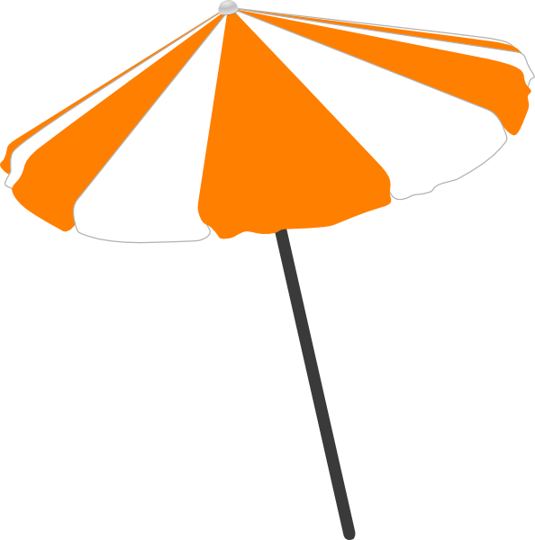 Beach Umbrella Clip Art - Beach Umbrella Vector Free (594x600)