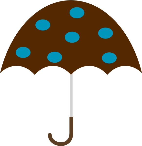 Polka Dot Umbrella Svg Clip Arts 582 X 599 Px - Brown Umbrella Clip Art (582x599)