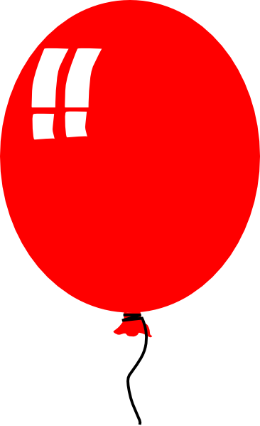 Free Vector Red Baloon Helium Party Clip Art - Balloon Clip Art (366x599)