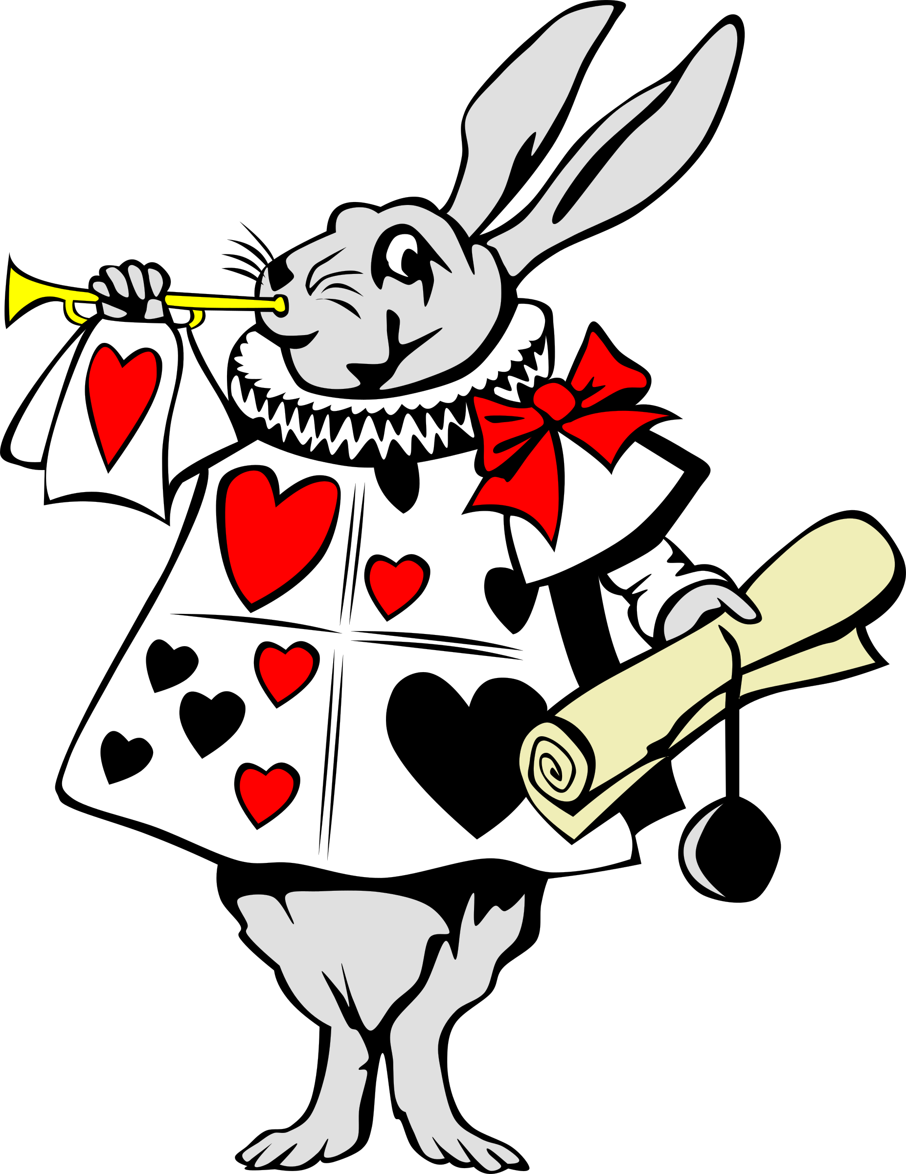 Alice In Wonderland Clipart - Alice In Wonderland Rabbit Clipart (1852x2400)