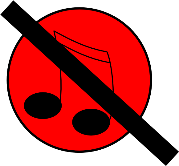 No Music Clip Art - No Music Icon Png (600x554)