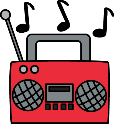 Radio Clip Art Radio Clip Art Radio Cassette Player - Music Clipart Boom Box (377x410)