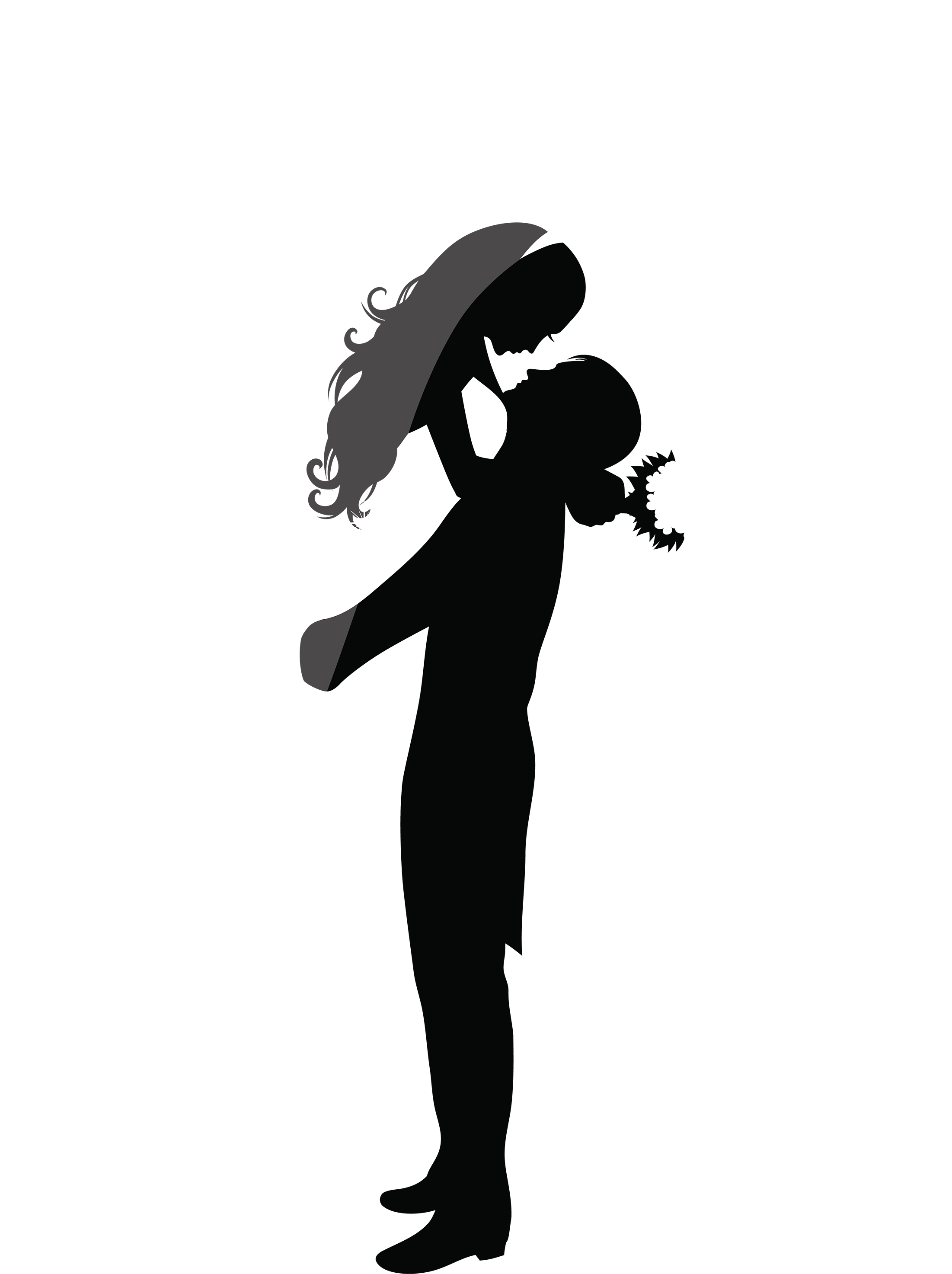 Wedding Couple Silhouettes Png Clip Art - Vector Marriage (2283x3000)
