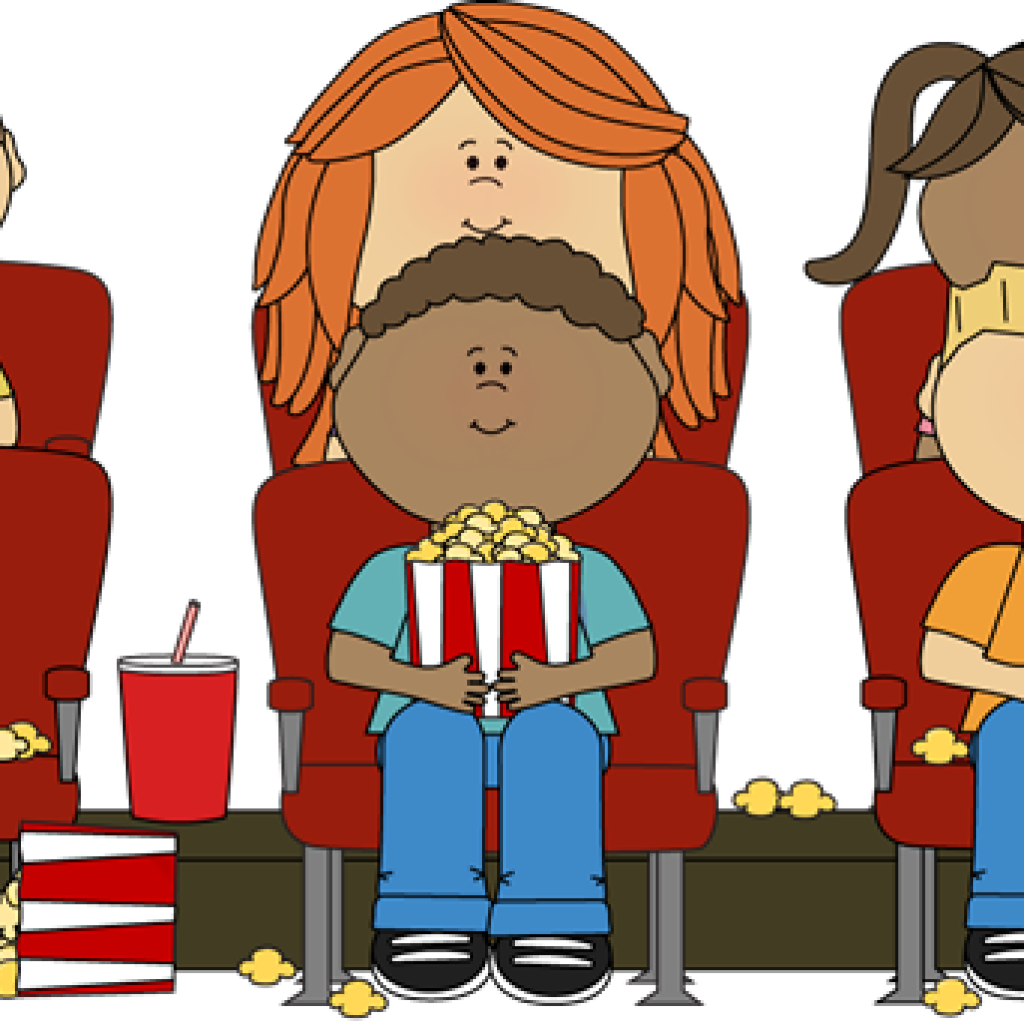 Movie Theater Clipart Kids Watching Movie In Theater - Watching Movies Clipart (1024x1024)