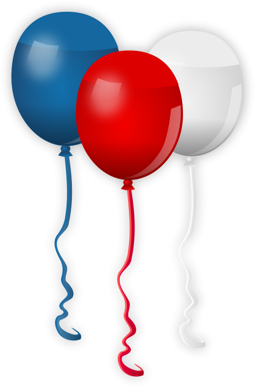 4th July Balloons - Red White Blue Balloons Transparent Background (530x800)