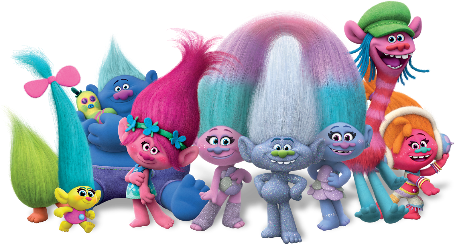 Trolls Movie Clipart Png - Trolls Png (1600x865)