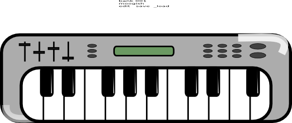 Music Clipart Keyboard - Clip Art Piano Keyboard (600x253)