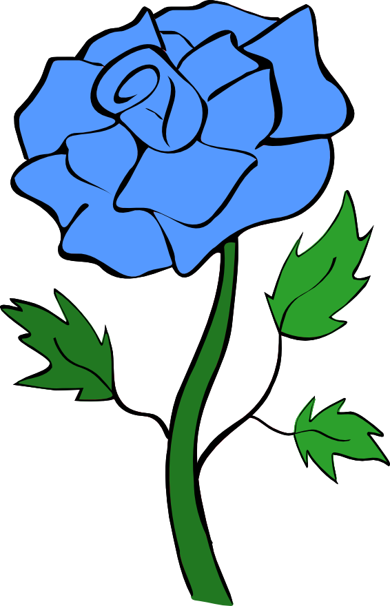 Blue Rose Flower Clipart Clip Art Library - Blue Rose Clip Art (566x880)