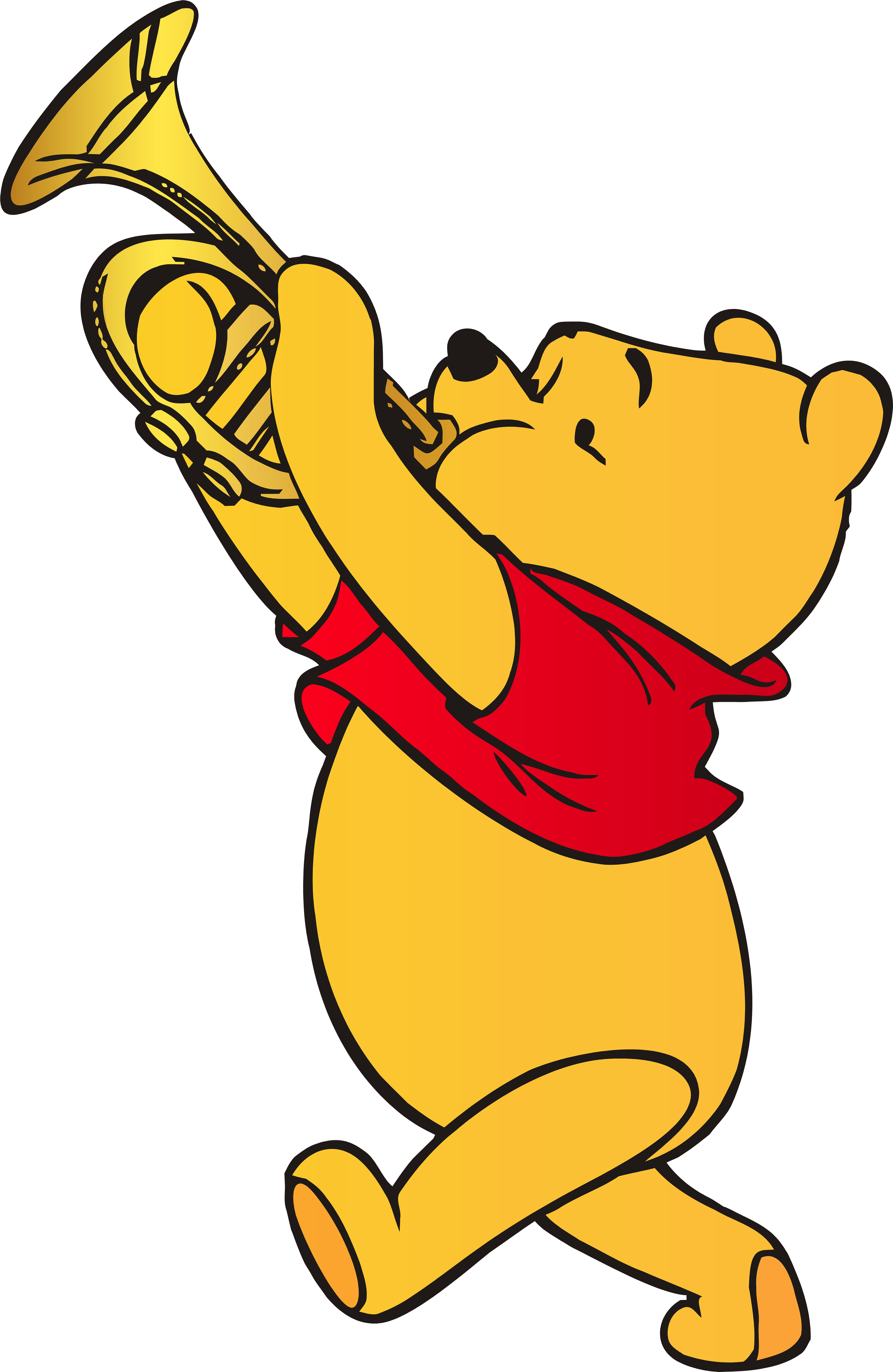 Graduation Clipart Pooh - Winnie Pooh Trumpet (5209x8000)