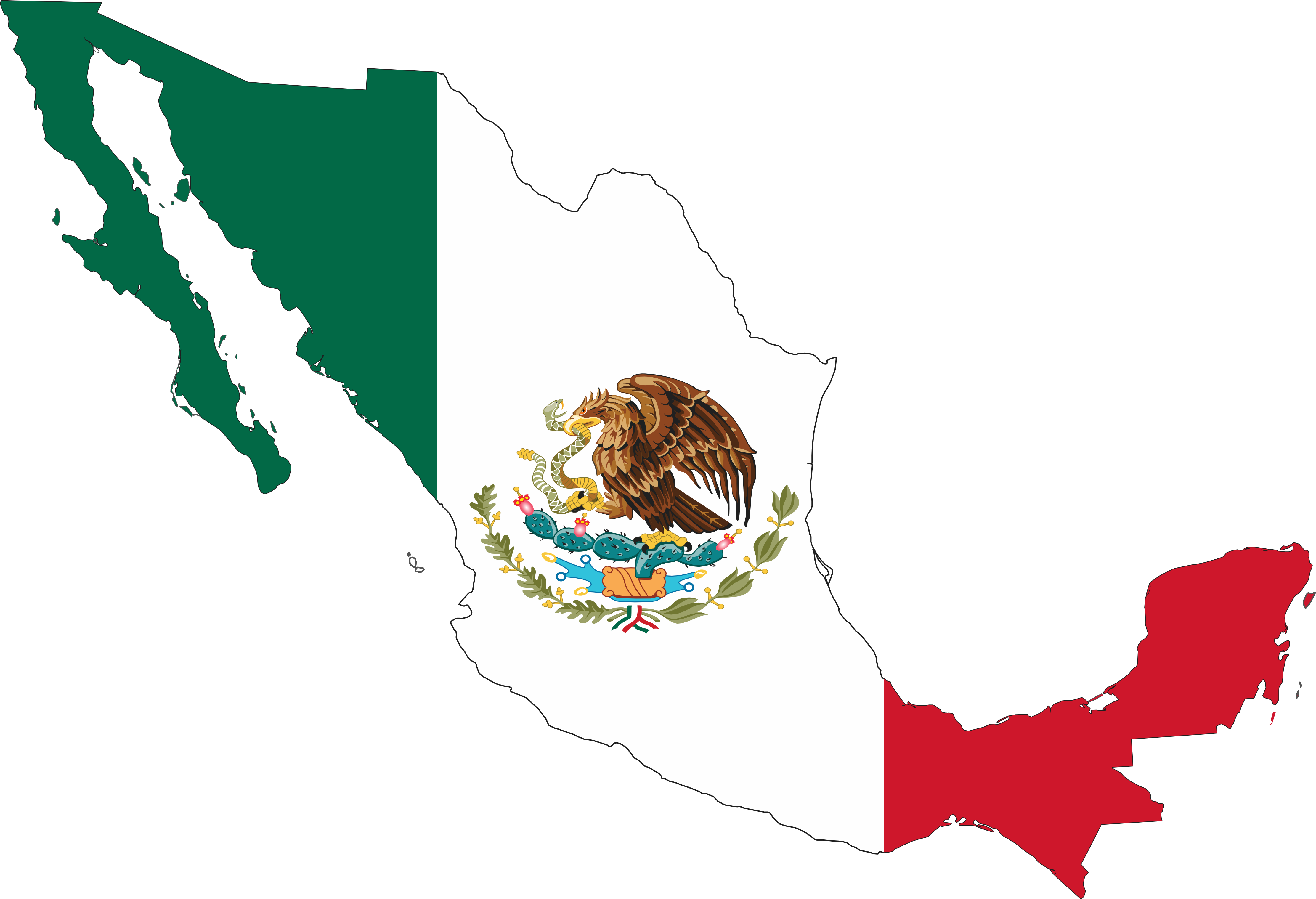 Clipart Info - Mexican Flag On Mexico (4444x3036)