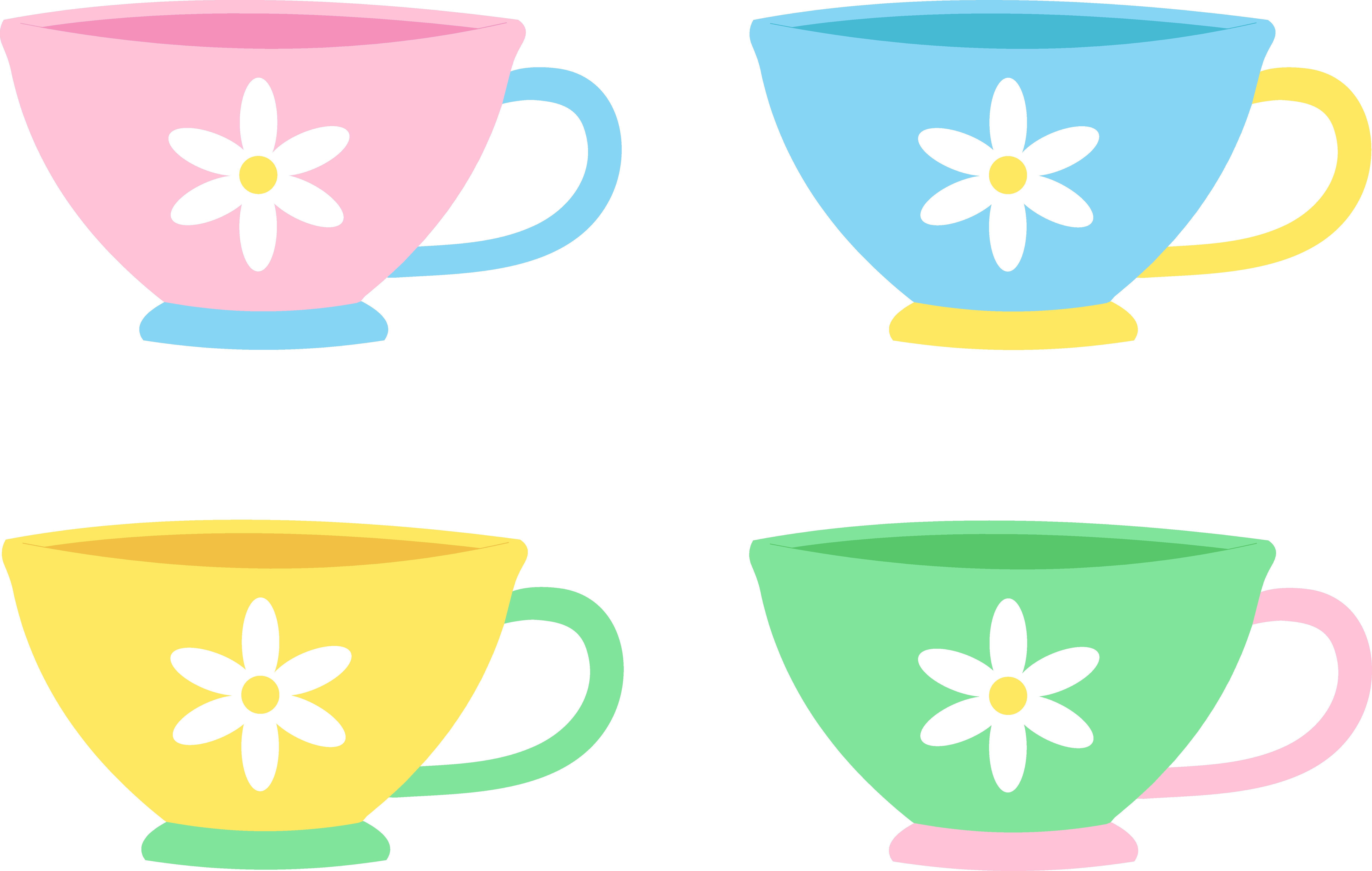 Teacup Teapot Clip Art - Cute Tea Cup Clipart (7305x4636)