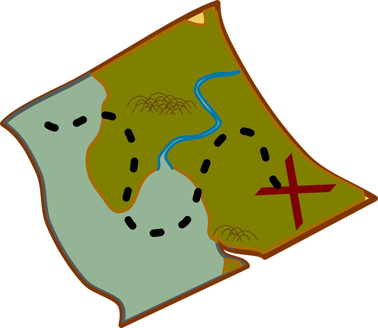 Map-309928 - Treasure Map Clip Art (1280x1109)